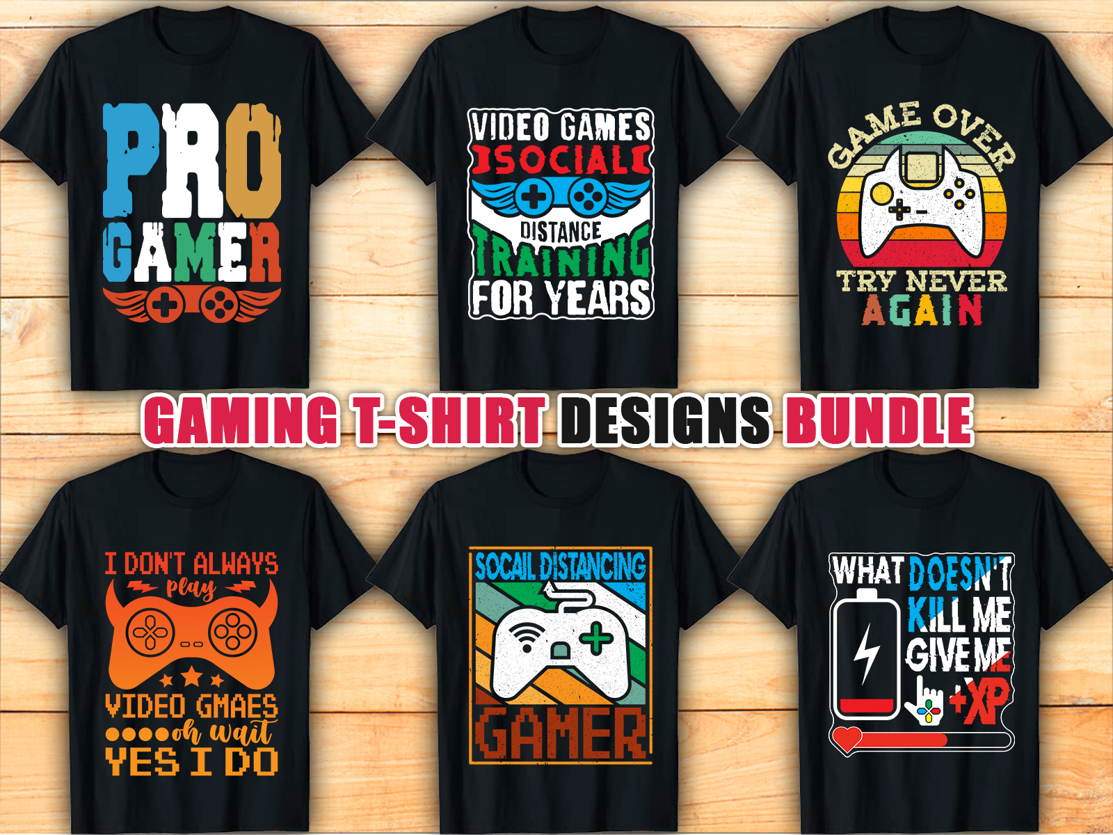 Gaming T-shirt Design Bundle by Jony Ahmed on Dribbble