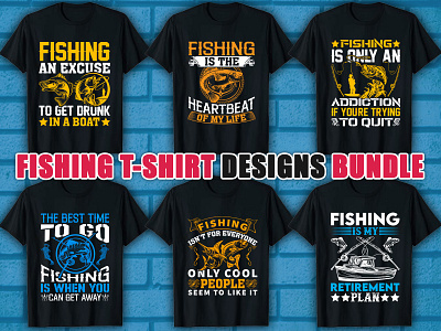 Fishing T-shirt Design Bundle