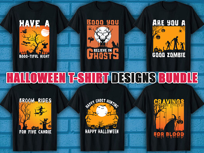 Halloween T-shirt Design Bundle halloween halloween t shirt design bundle motion graphics tshirt