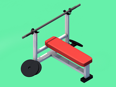 Bench Press 3d benchpress cartoon cinema4d digitalart graphic gym isometric lowpoly motiondesigh render