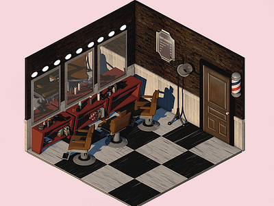 Barber Shop Isometric