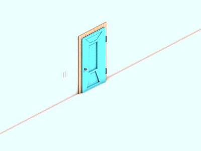 what's behind the door ? 3d ahimation cartoon cinema4d digitalart door graphic isometric lowpoly motiondesigh render