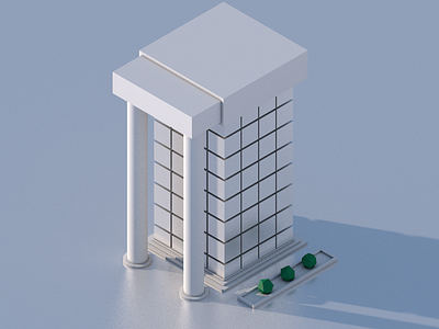 Isometric Building cinema4d render