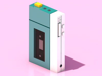 Sony Walkman Tape Playe cartoony cinema4d design isometric lowpoly player render sony tape player walkman