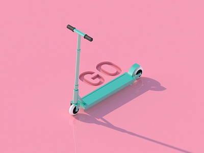 Kick Scooter 3d architect art c4d cartoon cinema4d design digitalart illustration isometric lowpoly motiondesign render visual