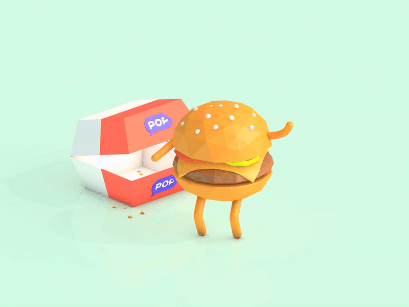 Happy Burger animation cartoon cinema4d design graphic illustration lowpoly motiondesigh render