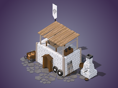 Game of thrones : Starks Hideout cinema4d design gameofthrones got graphic illustration isometric lowpoly render