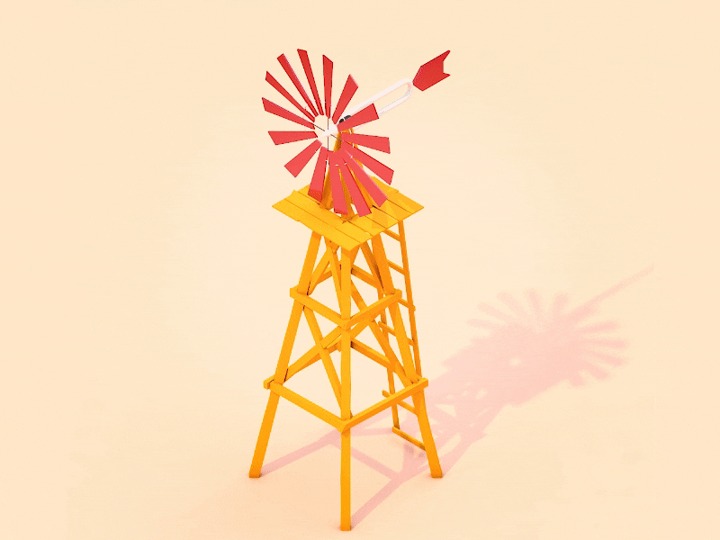 Windmill isometric animation cartoon cinema4d design digitalart illustration isometric lowpoly motiondesigh render