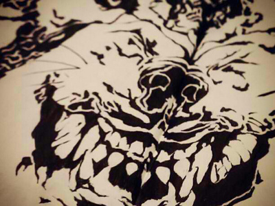 Wolf hand drawn illustration mouth teeth wolf work in progress