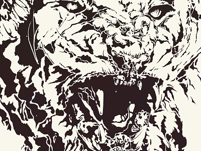 King hand drawn illustration king lion vector