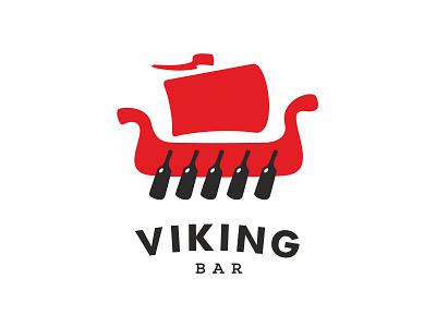 Viking bar logo ship viking
