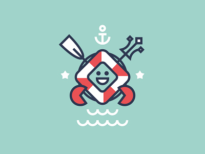 Crab anchor crab lifeguard logo paddle star trident