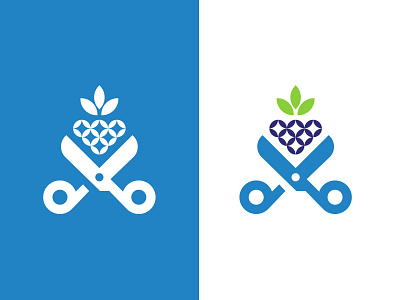 Fresh Cut berry cut fresh fruit grapes logo scissors