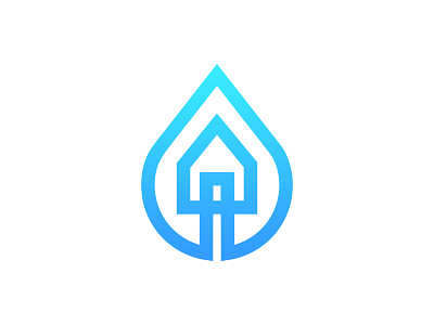 Drop blue drop home house idea logo water