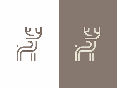 Deer animal deer line logo