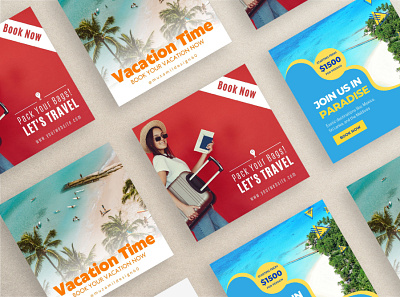 Social Media Post Design for Travel & Vacation design graphic design illustration instagram post post design social media travel travel poster typography vacation vector