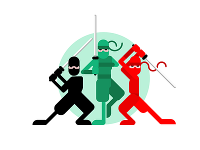 Development Team agile character collaboration development green illustration ninja project management scrum team teamwork vector