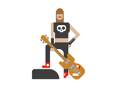 Ricky Scrumerton band bass character funny glam guitar illustration metal rock scrum