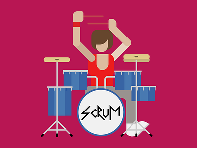 Back Loggins agile band character drummer drums flat illustration kanban minimalism music performance scrum
