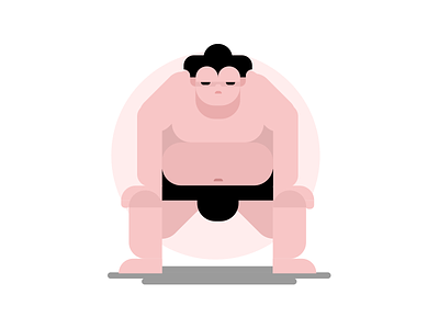 ScrUMO character flat illustration japan scrum skin sport sumo vector wrestling