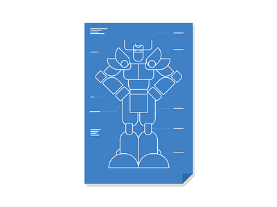 How to build a Gundam style robot in 3 easy steps. ai blueprint character drawing flat illustration instructions line poster robot
