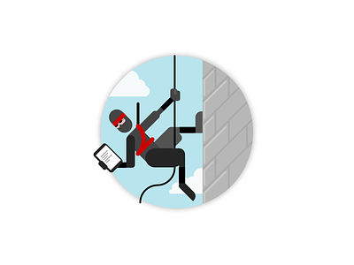 On a secret mission building character climbing education illustration japan ninja rope scrum