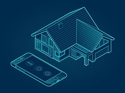 Smart home home illustration iphone isometric smart smarthome smartphone vector