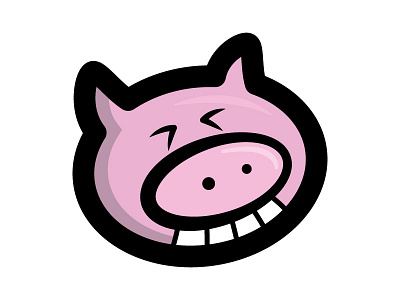 Laughing pig comic illustration pig
