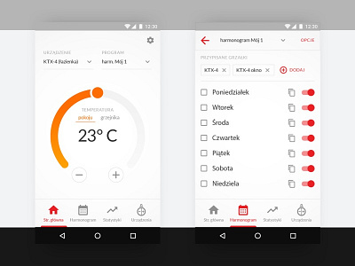 Refreshed UI (Terma's app) app gui heating interface mobile smartphone ui ux