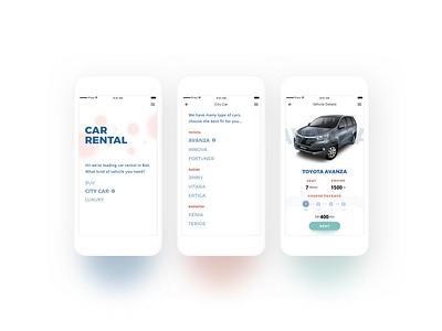 Rental Car Mobile App app car design mobile rental ui