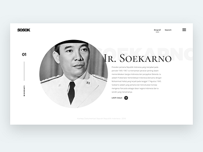 Biography Page Concept biography black and white ui website