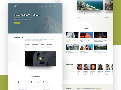 Company Landing Page company construction design leasing real estate ui website