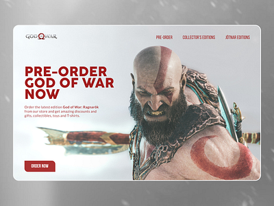 God of War Web Page UI Design