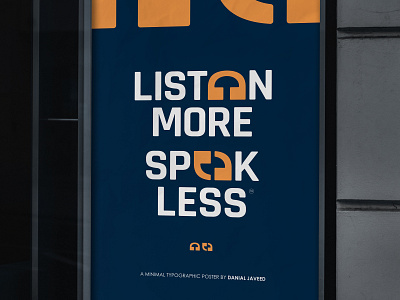 Listen More, Speak Less - Poster Design branding graphic design logo design minimal mockup poster art