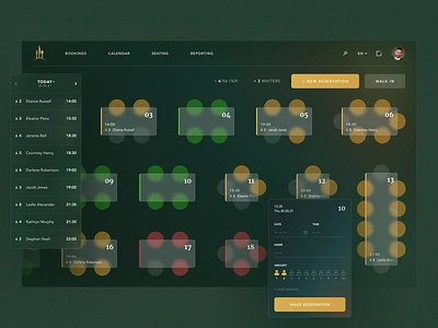 Table booking blur booking concept dark design reservation restaurant ui ux