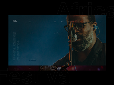 Africa Festival africa concept dark design minimal music photos slider typography ui ux web