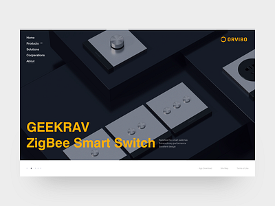 Orvibo Smart House – Redesign concept dark design minimal photos redesign slider smart house typography ui ux web