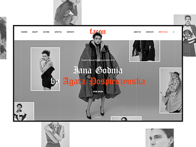 Façon black white concept design fashion fashion blog photos title typography ui ux web