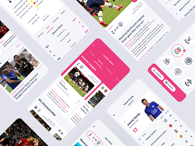 English Premier League app app concept design football mobile mobile app news photos sport typography ui ux
