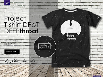 Project DEEPthroat T-shirt by Adam Jan Sas art deep design fashion film minimalism mockup poster project t shirt tshirt wavo