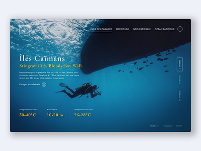 Concept - Club de plongée international 1/3 diving fullscreen océan onepage plongée sea ux web website website concept