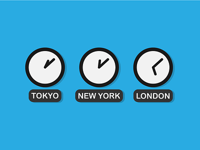 World Time Wall Clocks illustration vector