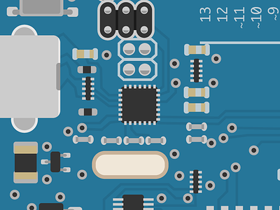 Circuit board closeup arduino circuit board illustration vector