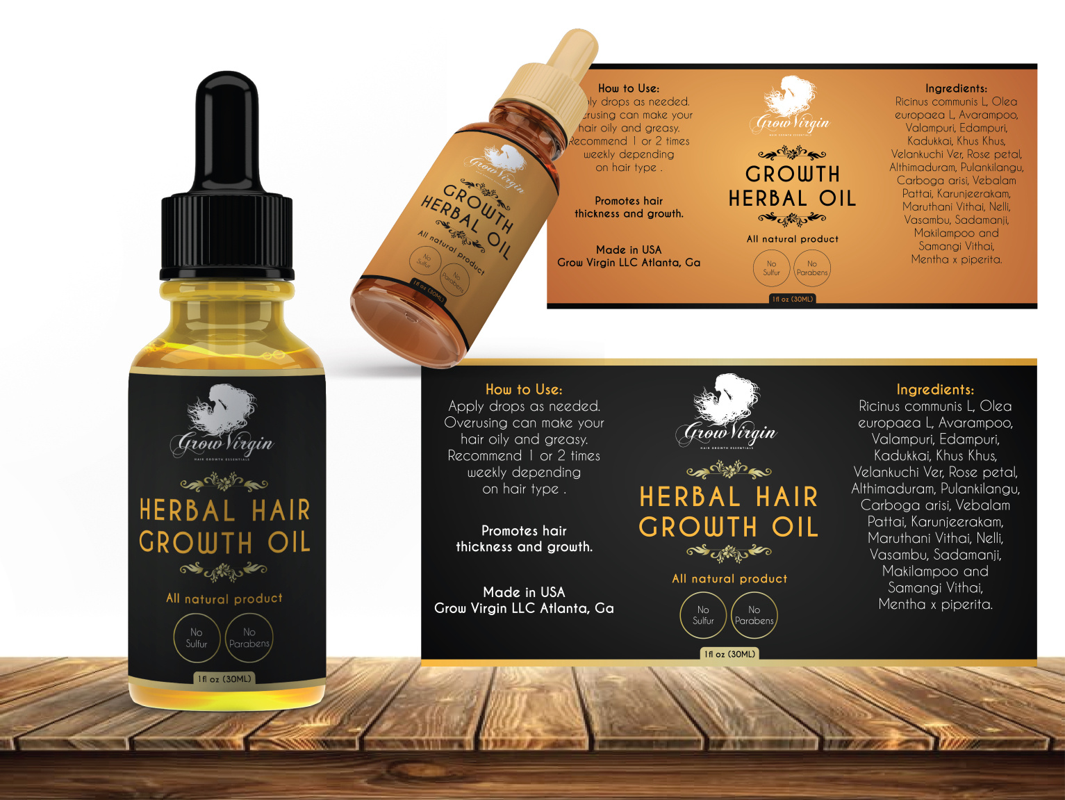Hair growth oil product label design by anukds01 on Dribbble