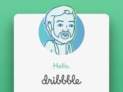 Hello dribbble - First shot card first shot firstshot illustration line illustration