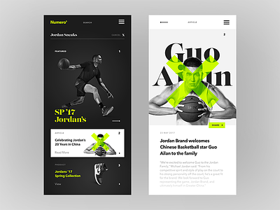 Search Art Direction app article cards design mobile product sketch sport typography ui ux
