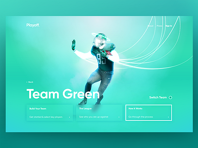 Playoff Alternate Team Design app campaign desktop hero nfl responsive typography ui ux web