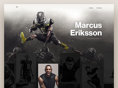 Marcus Ericsson Home Page art cards direction landing photography portfolio ui ux web website