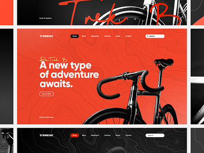 Alternate Landing Page Options bicycle campaign design desktop explore header options sport trek ui ux web