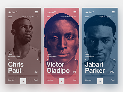 Mobile Art Direction app campaign cards jordan mobile overlay sport type typography ui
